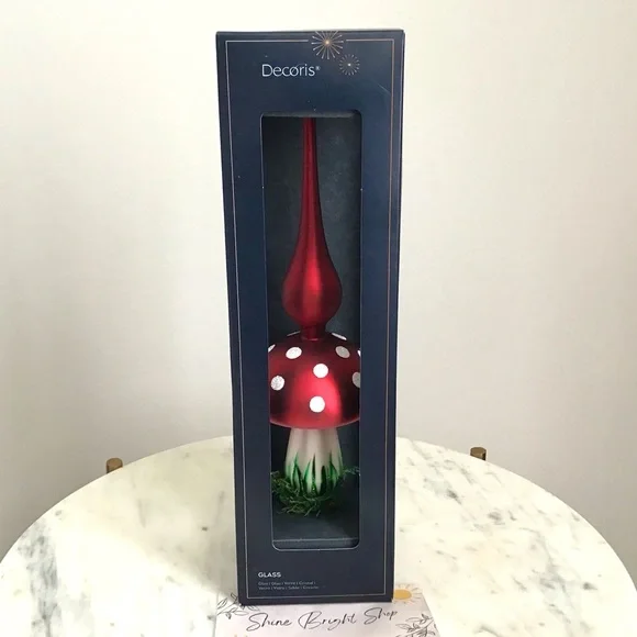 Anthropologie Glass Tree Topper Mushroom New In Box New With Tag - Picture 4 of 7